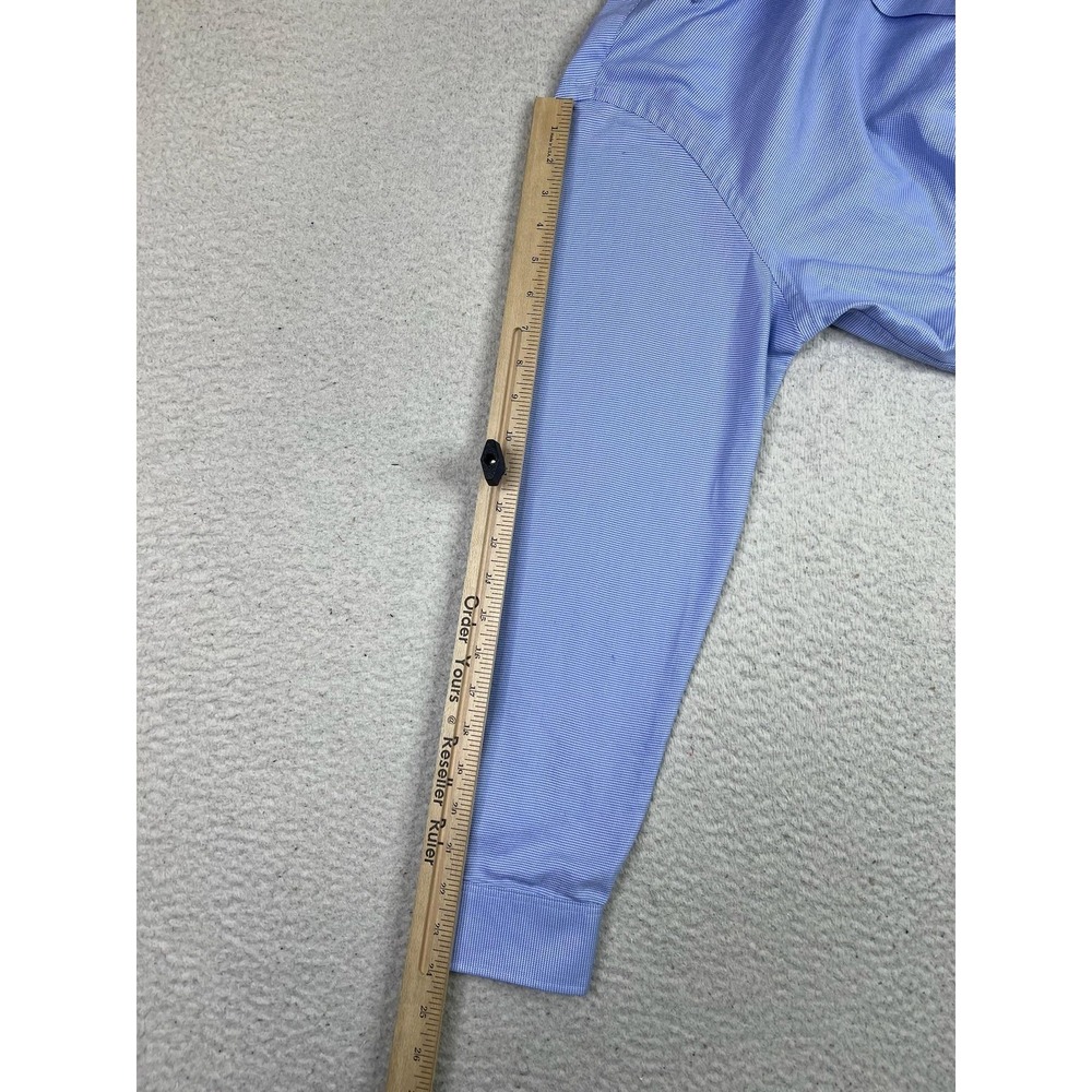 Michael Kors Shirt Mens Large Blue Slim Fit Long Sleeve Dress Button Front - Picture 9 of 10